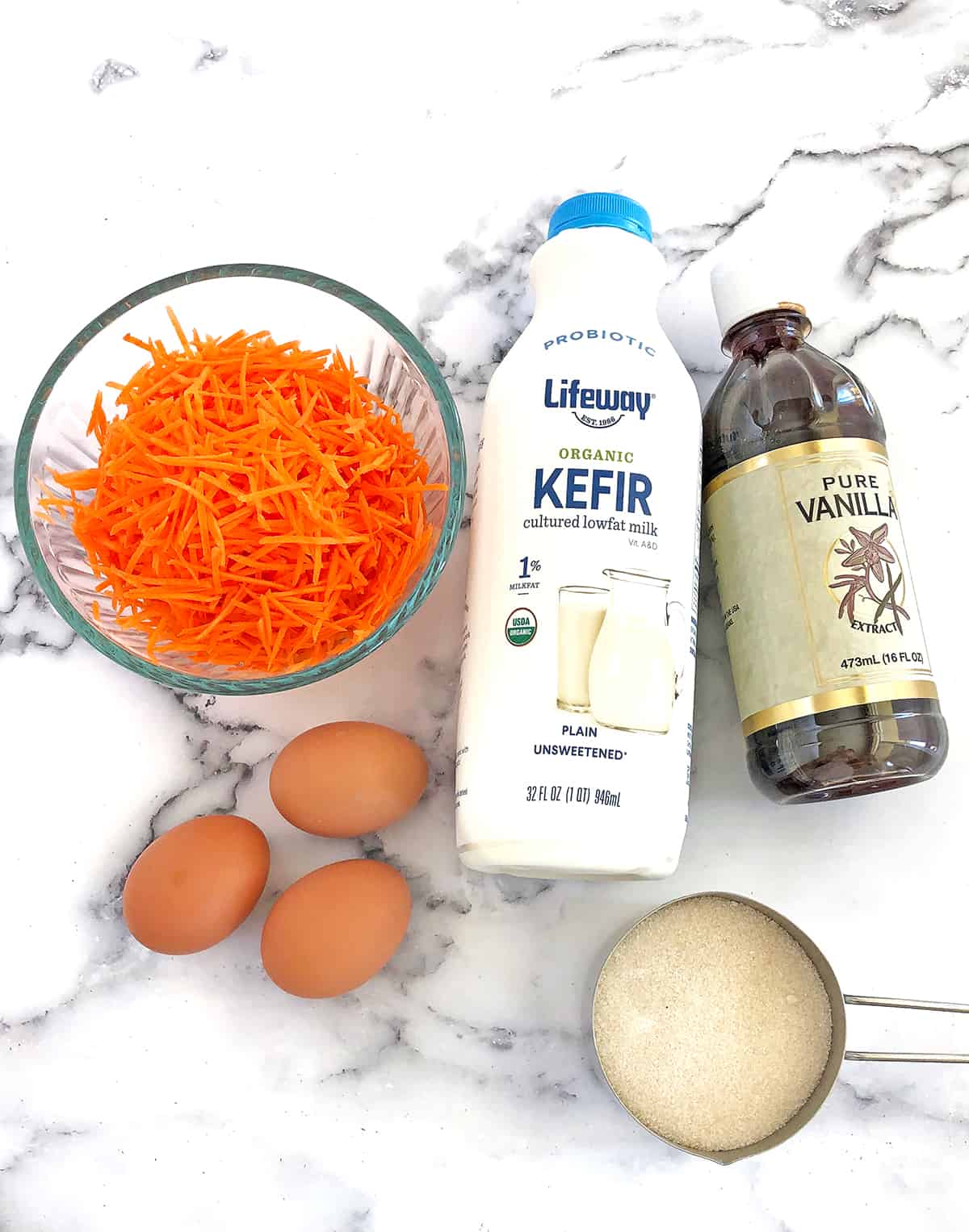 Used as the wet ingredient in our batter, kefir will help to make our cupcakes incredibly moist.