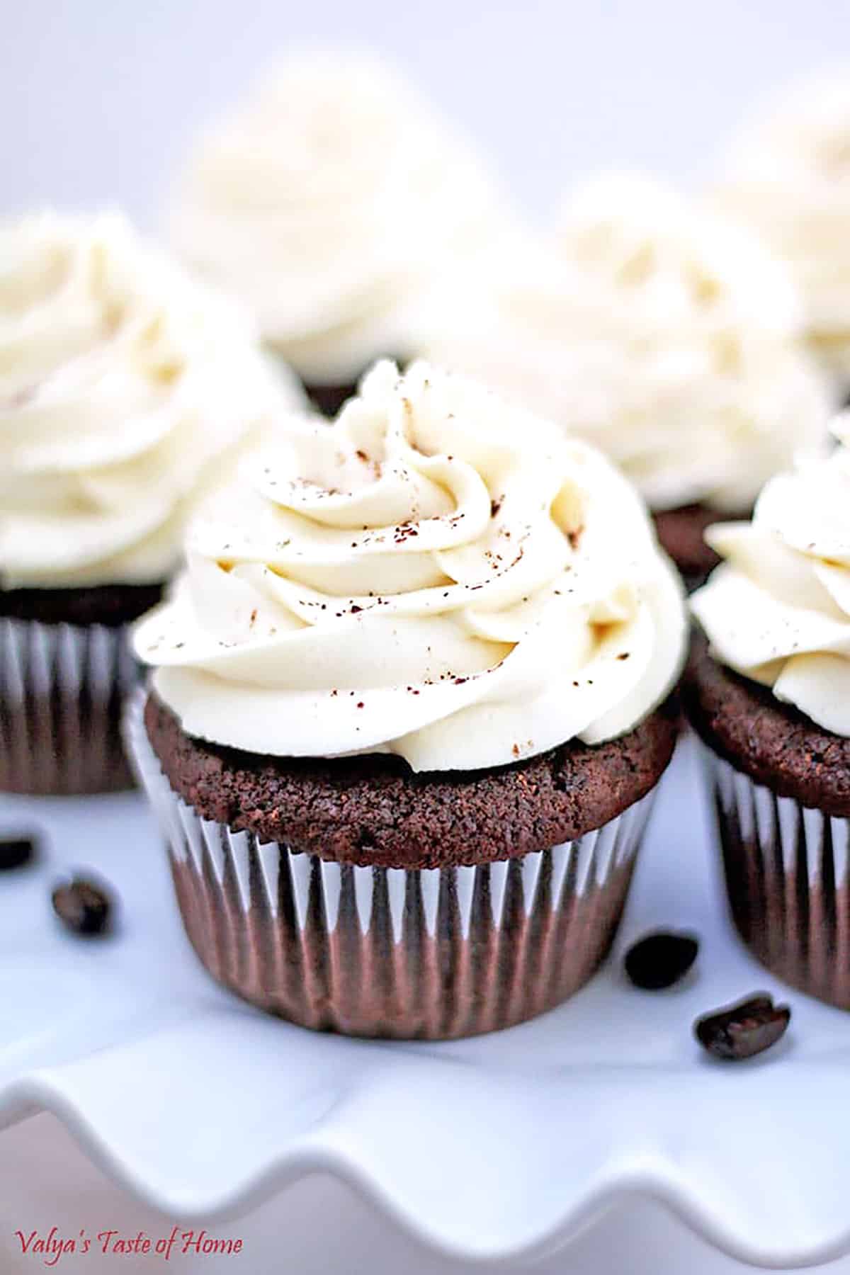 The cream cheese frosting with a hint of espresso is the perfect complement to the mocha cupcakes, making the cupcakes extra special.