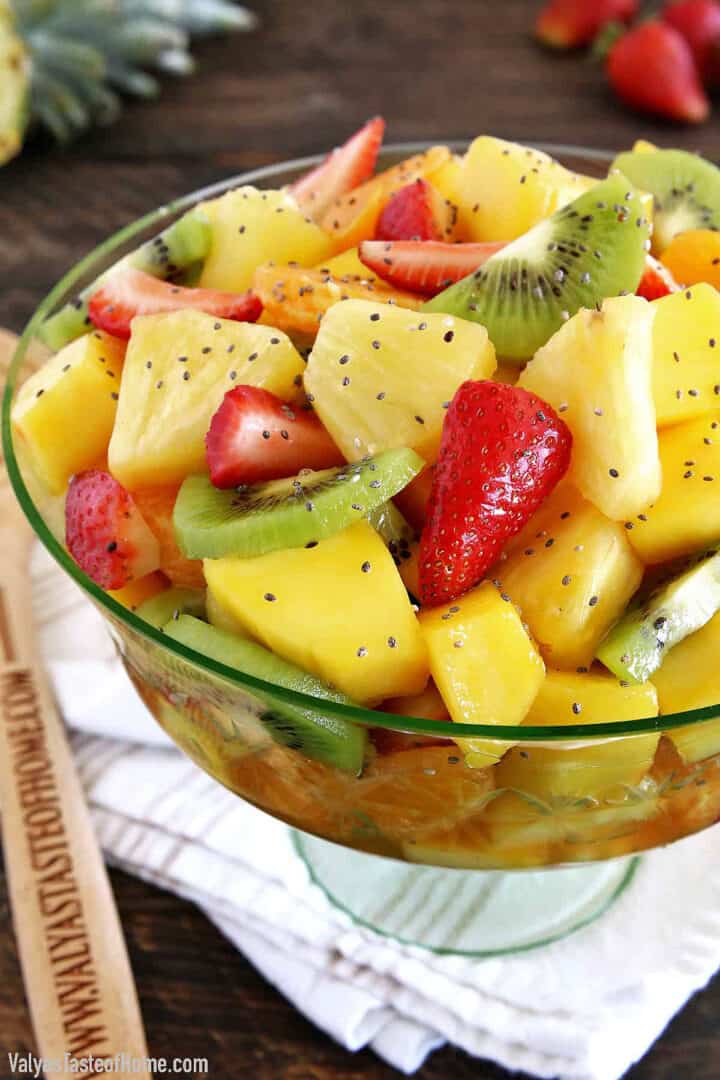Easy Tropical Fruit Salad (with the Perfect Salad Dressing)