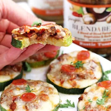 This recipe features a zucchini crust, with mushroom and pepperoni toppings, combination is not only healthy but incredibly flavorful too.