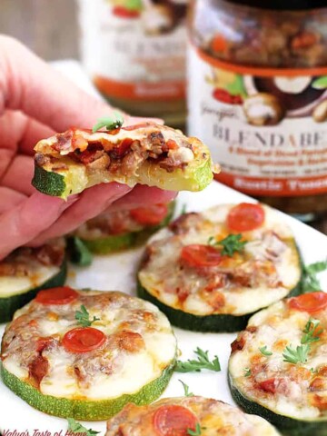 This recipe features a zucchini crust, with mushroom and pepperoni toppings, combination is not only healthy but incredibly flavorful too.