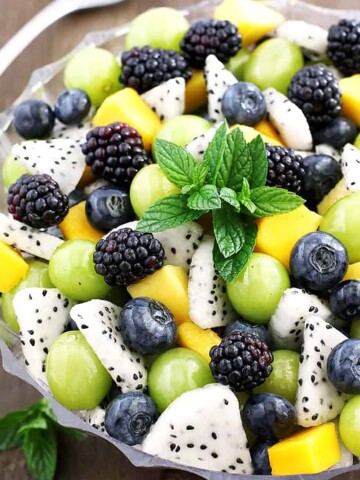 This fruit salad is called summer fruit salad, but it may be made all year. If you don't like any of the fruits included in this recipe, you can always change them out for what's in season or what you have on hand!