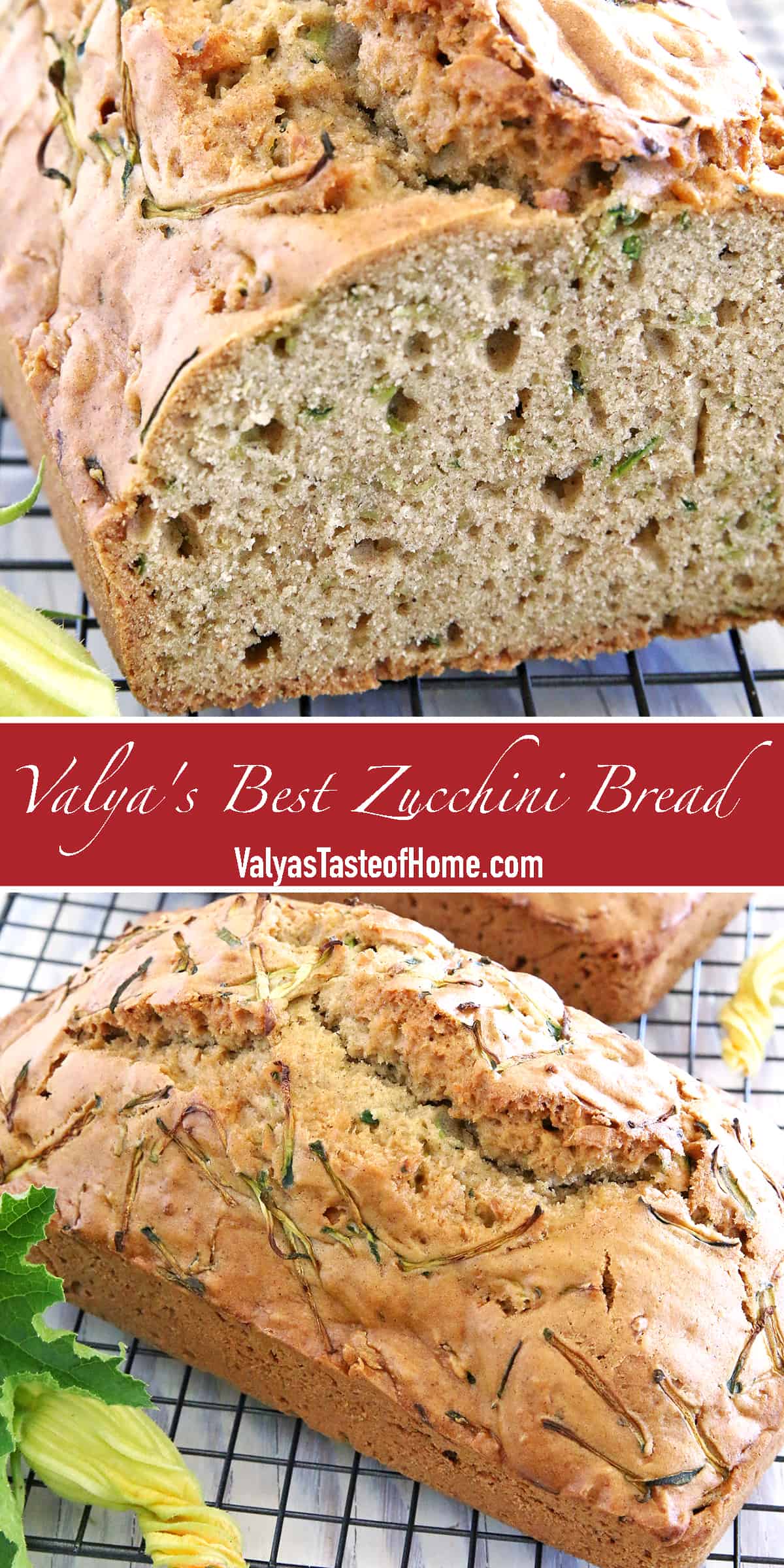 Now all of our family think this Valya's Best Zucchini Bread recipe is truly the best and moistest zucchini bread on earth! We grow zucchini in the garden every year and kids make this bread at least twice a week during zucchini season.