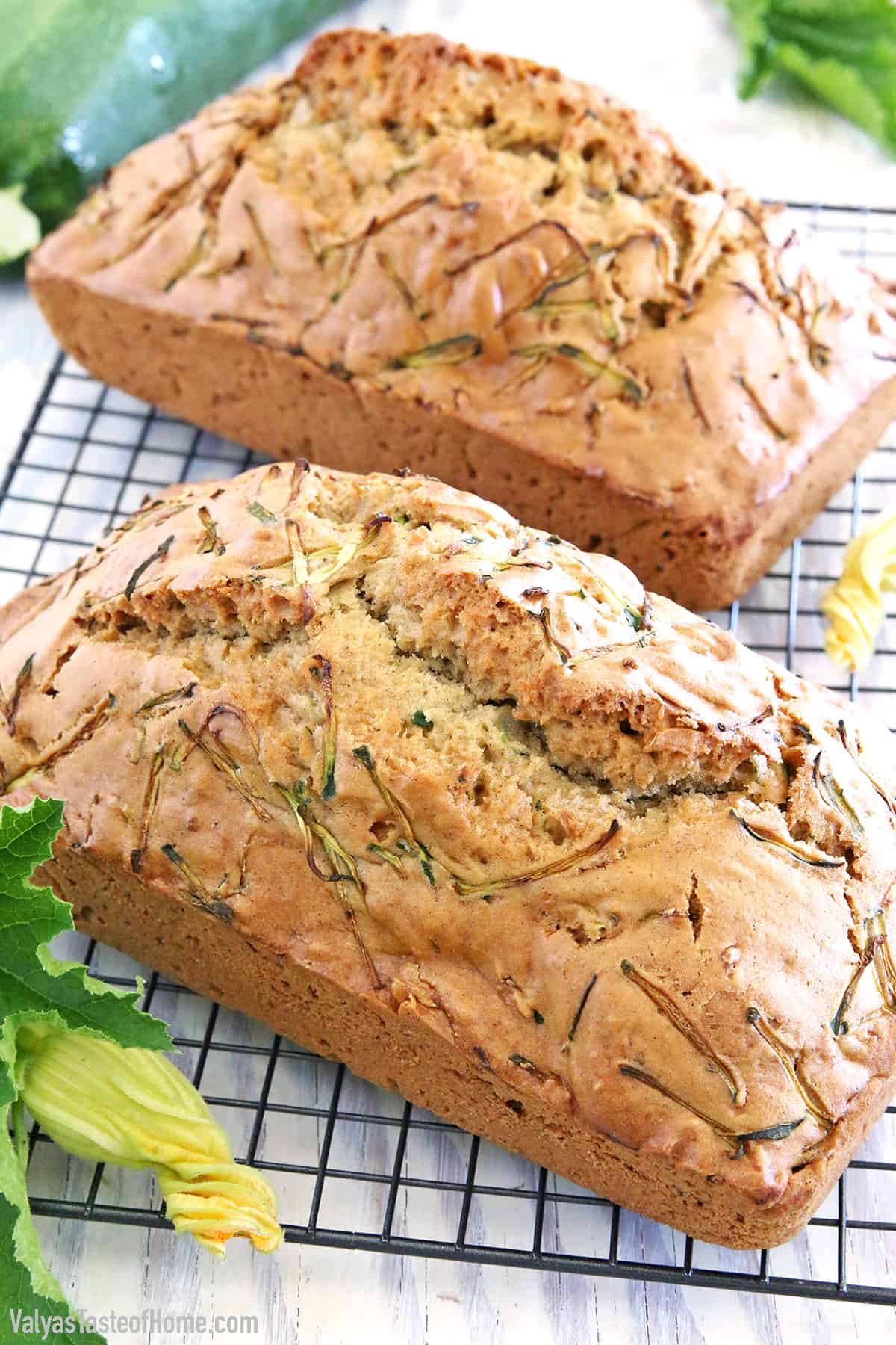 Now all of our family think this Valya's Best Zucchini Bread recipe is truly the best and moistest zucchini bread on earth! We grow zucchini in the garden every year and kids make this bread at least twice a week during zucchini season.