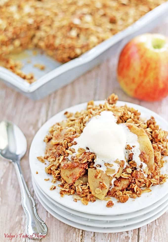 The Best Apple Crisp Fall is one of the best seasons for desserts! Cinnamon, maple, pecan, and pumpkin are just a few of my favorite fall flavors to play with! When the leaves start changing their color, and the cooler autumn weather with its crisp air remind us that the cold is coming, it's time to cozy up with a blanket and one of these delicious heartwarming treats in The Best Fall Dessert Recipes collection and a cup of my favorite homemade hot vanilla caramel latte.