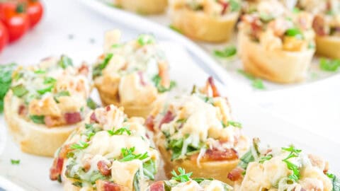 These Chicken Bacon Alfredo Appetizers are hearty, filling, and full of the classic flavors you love. They make a perfect party appetizer and are surprisingly easy to make.