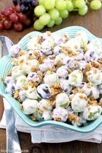 This Grape Candy Salad is the most perfect combination of juicy grapes with a creamy, vanilla yogurt dressing that's not only delicious but also healthy for you and your kids! 