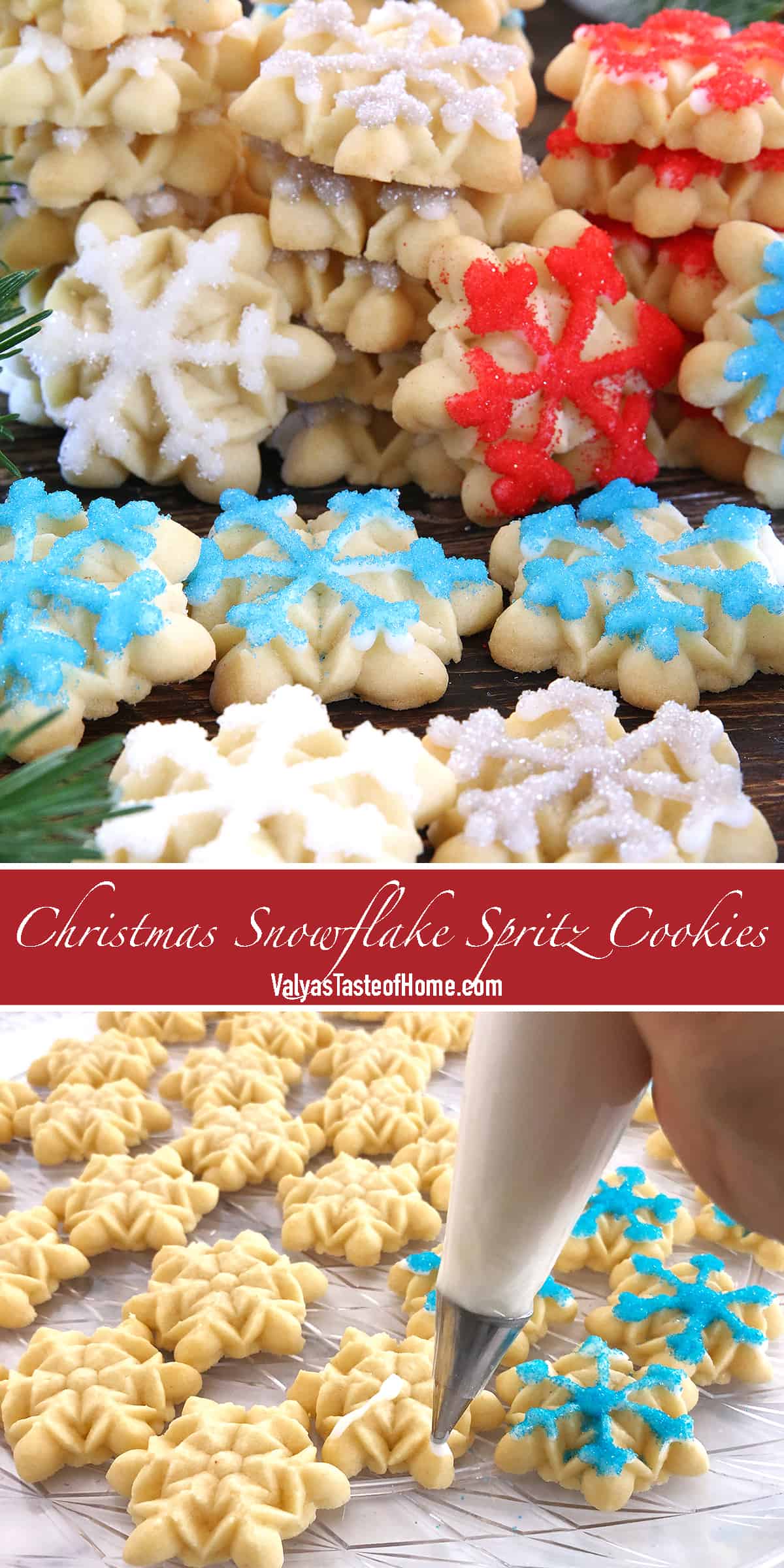 Christmas Snowflake Spritz Cookies are some of the easiest cookies to make and are widely loved by most people. They are crisp, buttery, and delicious cookies that are made using an easy cookie press. And the result is so gorgeous and festive!