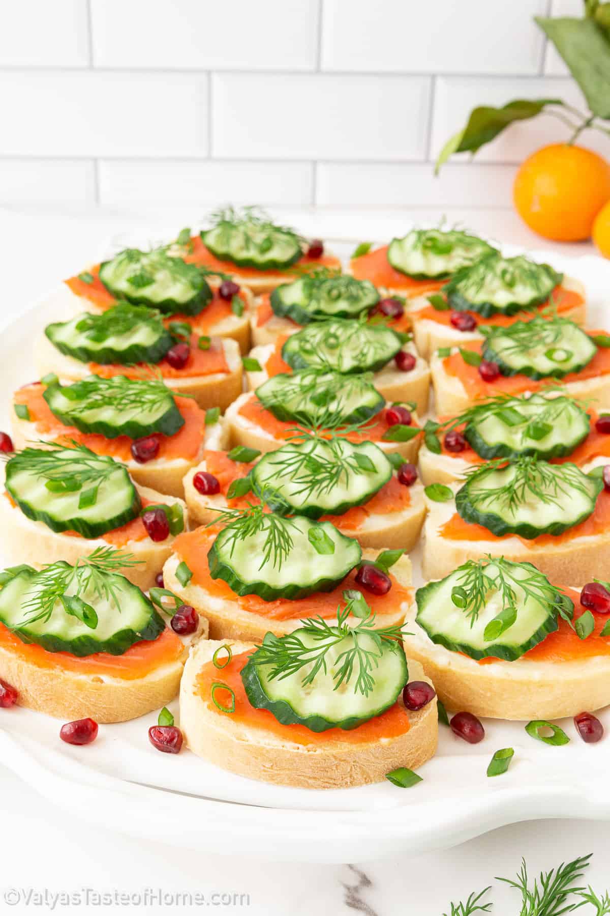 These Smoked Salmon Canapes are the ideal appetizer or finger food for just about any special occasion or holiday!