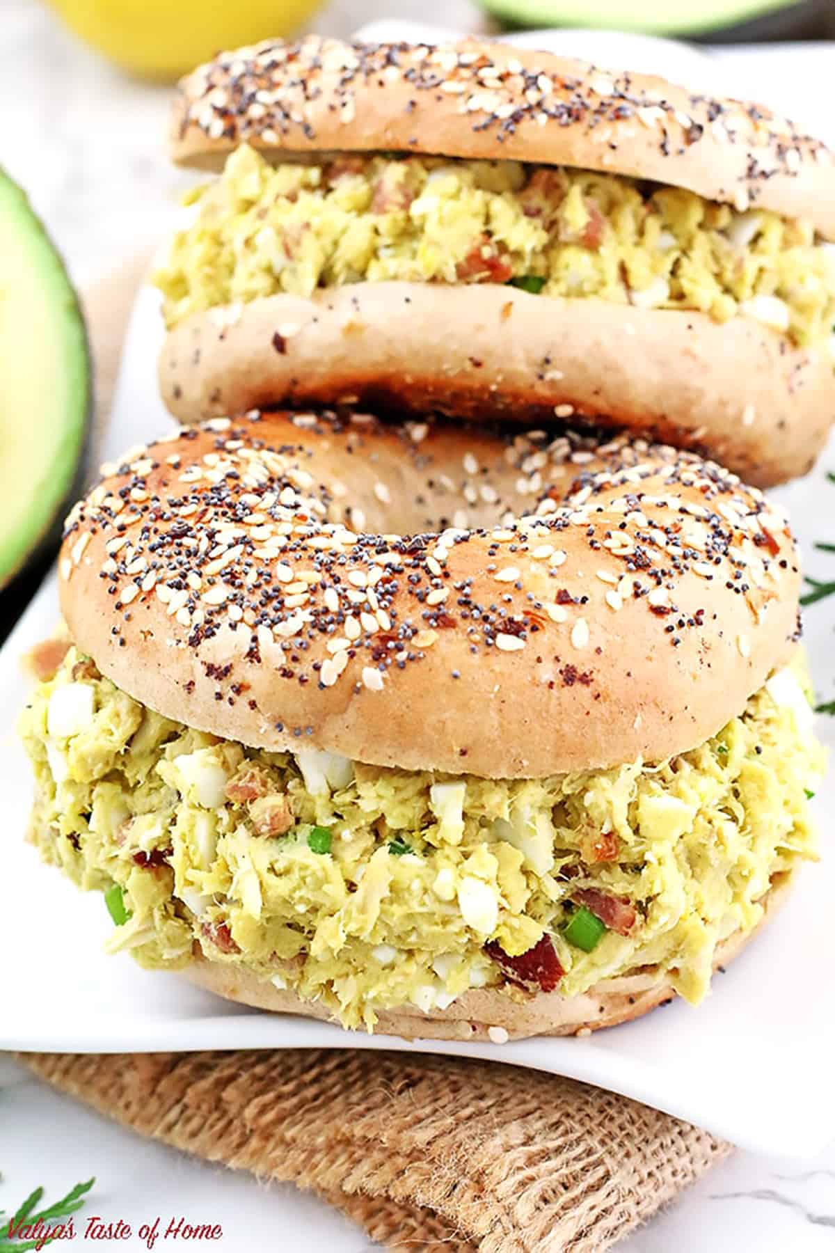 This classic egg salad is mayo-free but still has that perfect creamy texture, thanks to some avocados!
