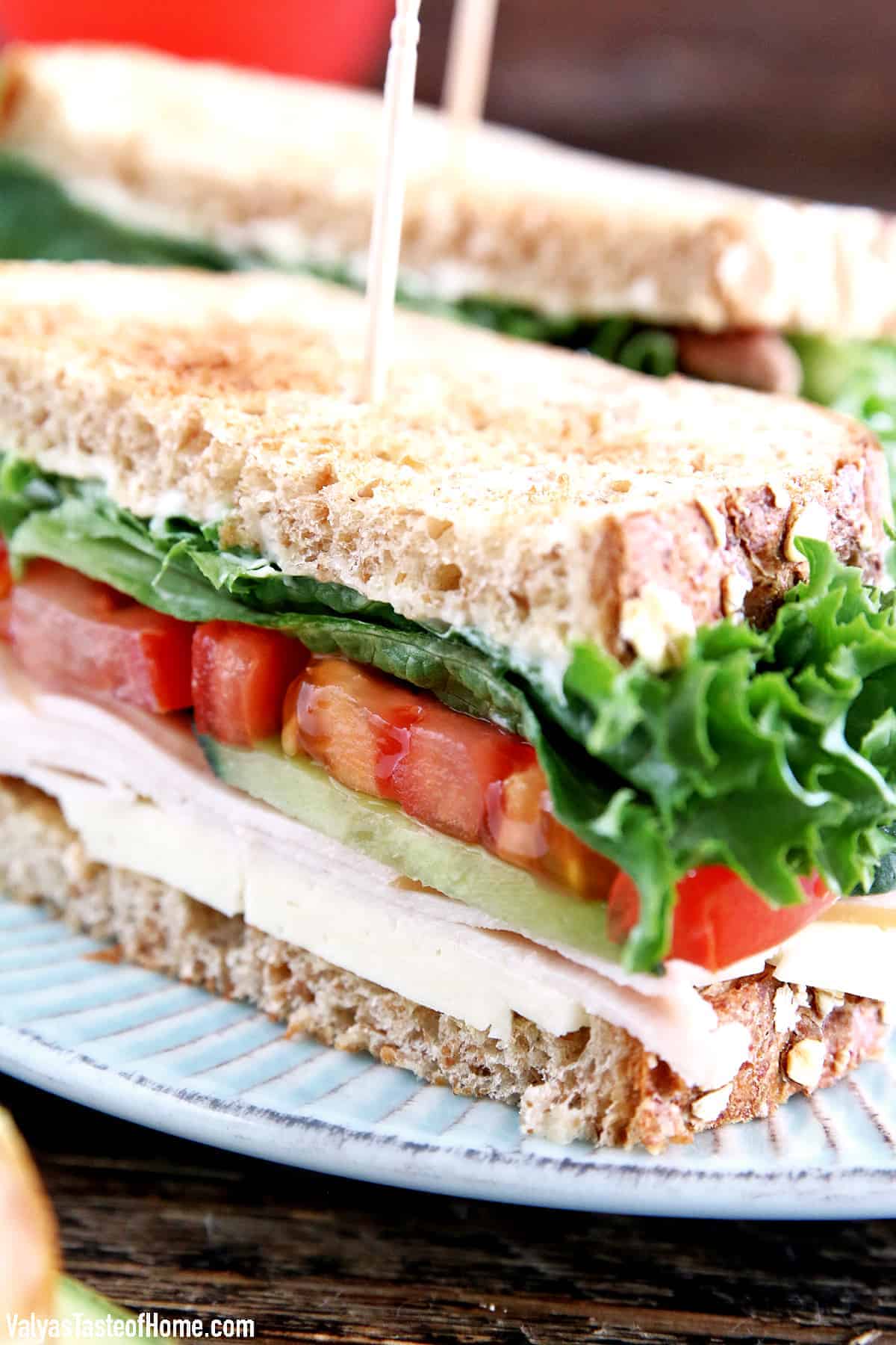 This Turkey Sandwich Recipe is one of our favorite sandwiches. The sandwich is loaded with vegetables of homegrown cucumber and tomatoes which makes it taste absolutely desirable.