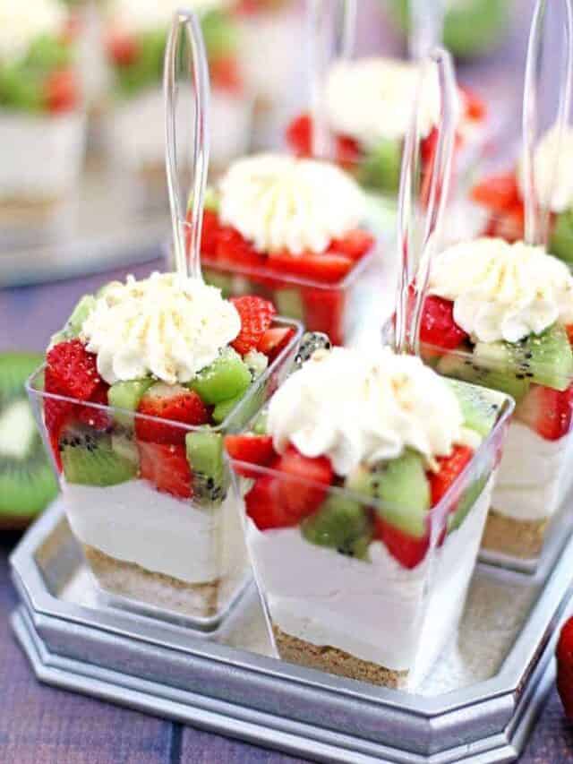 Yummy No Bake Strawberry Kiwi Cheesecake Parfaits Story