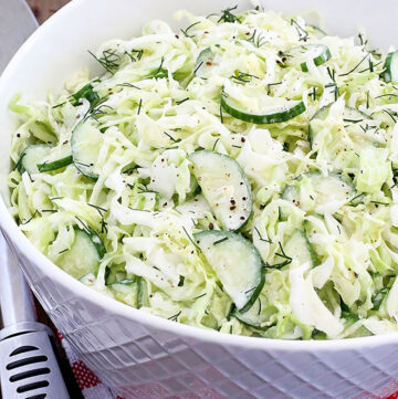 This Cabbage and Cucumber Salad is very easy to make and sure is healthy. It's crispy, creamy, refreshing, and savory.