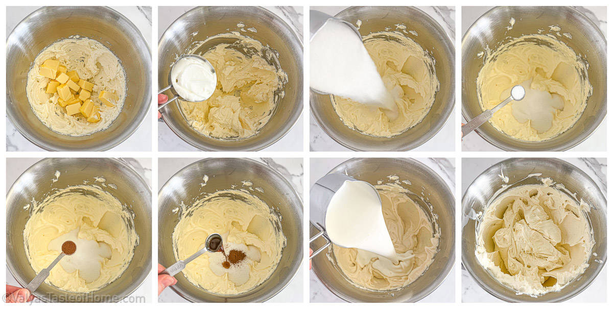 Step-by-step instructions on how to make cream cheese frosting. 