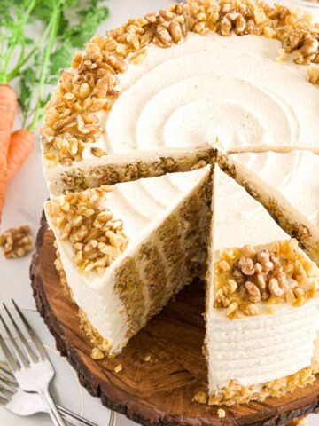The name Simple Carrot Walnut Cake Recipe says it all!