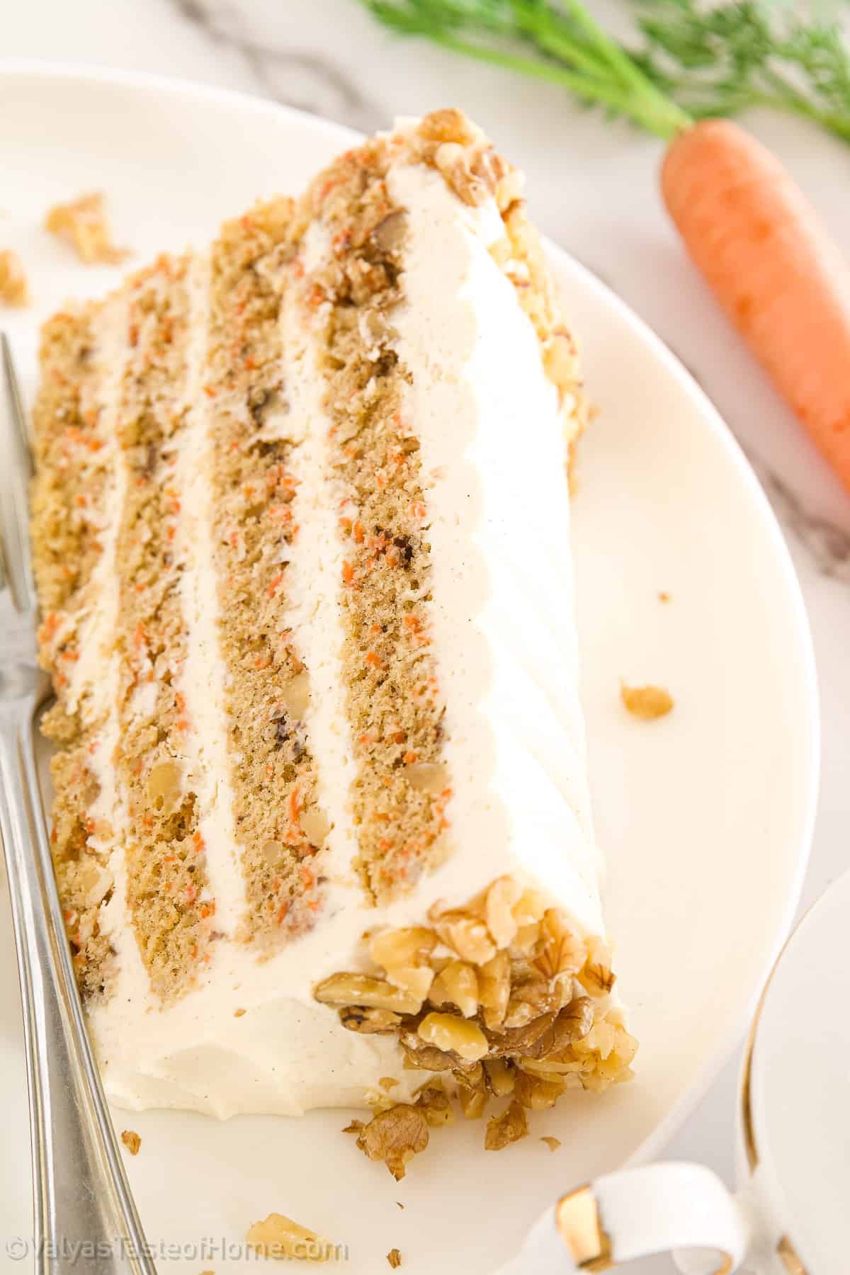 The name Simple Carrot Walnut Cake Recipe says it all!