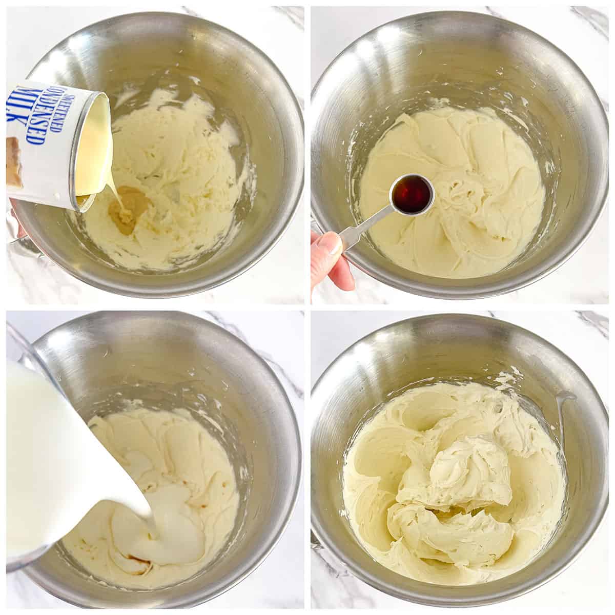 Making frosting for the cake roll is super easy.