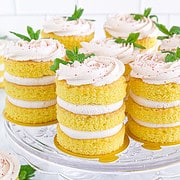 These Raspberry Mini Cakes are easy to make, plus they look and taste incredible! What's best is they're perfect for any occasion, especially Mother's Day!