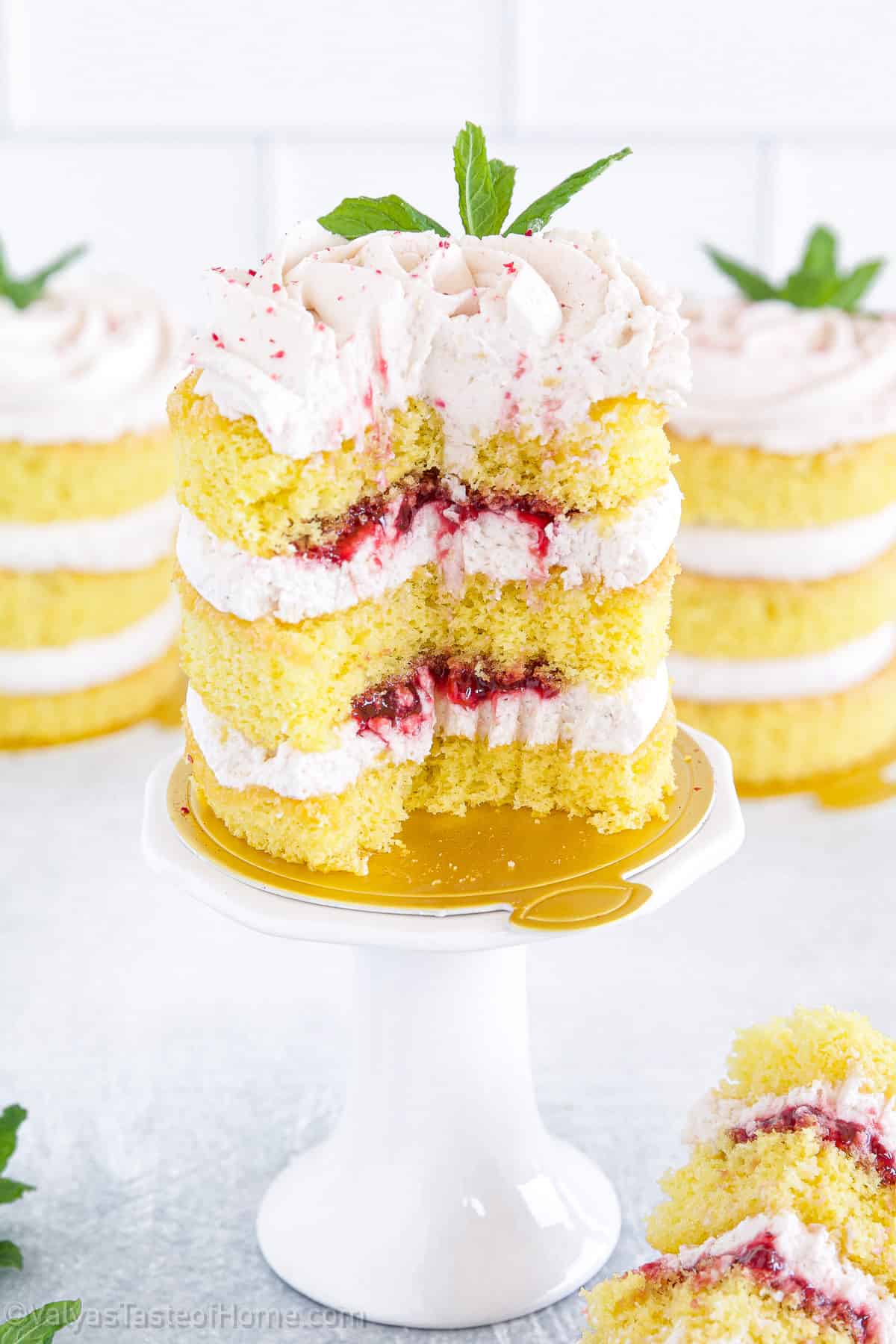 These Raspberry Mini Cakes are easy to make, plus they look and taste incredible! What's best is they're perfect for any occasion, especially Mother's Day!