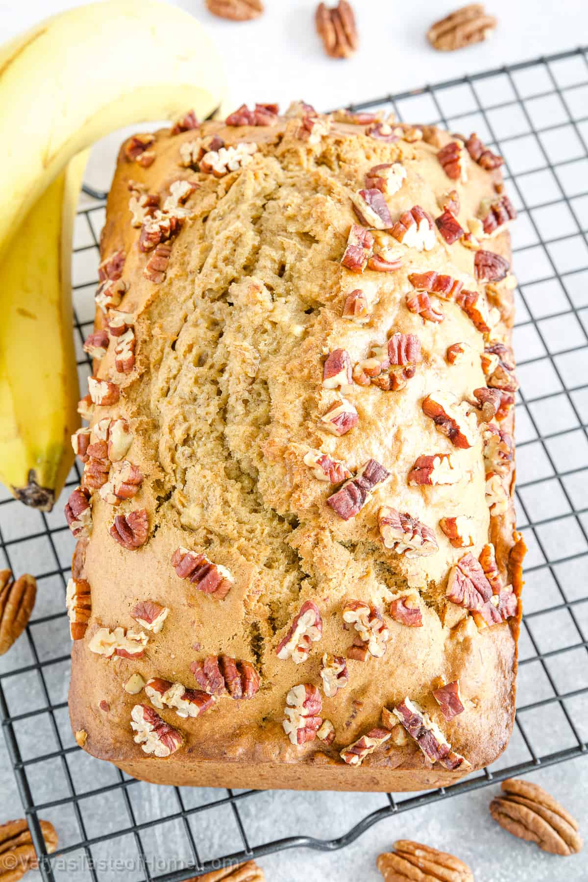 This banana pecan bread recipe is the perfect way to use up overripe bananas and create a tasty snack or dessert that's sure to please.