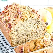 This Banana Pecan Bread is the perfect combination of sweet, nutty, and moist all in one! It's beginner-friendly and an ideal way to use up overripe bananas!