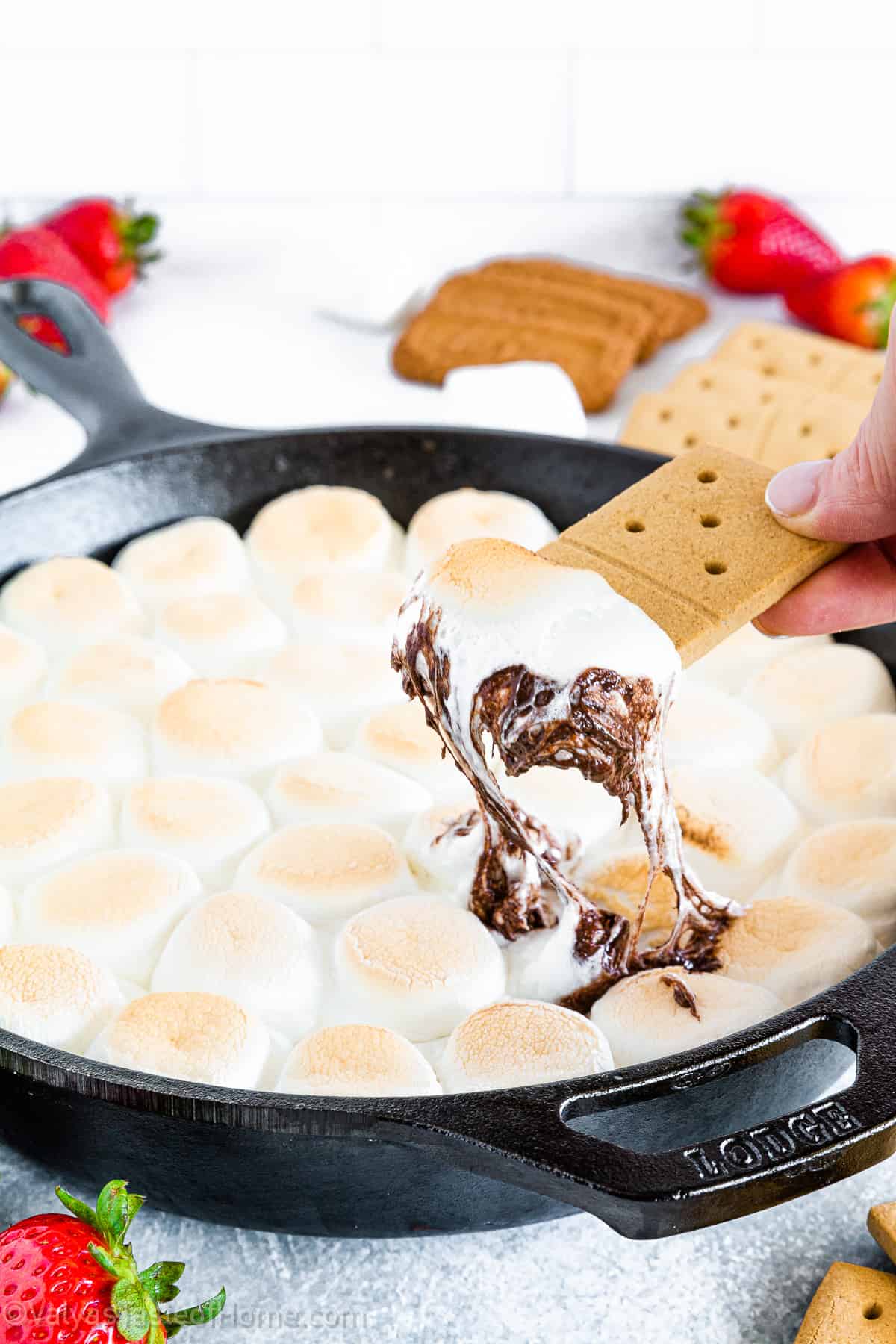 S'mores dip is a delectable delicacy that captures the essence of traditional s'mores in a melted and dippable form.