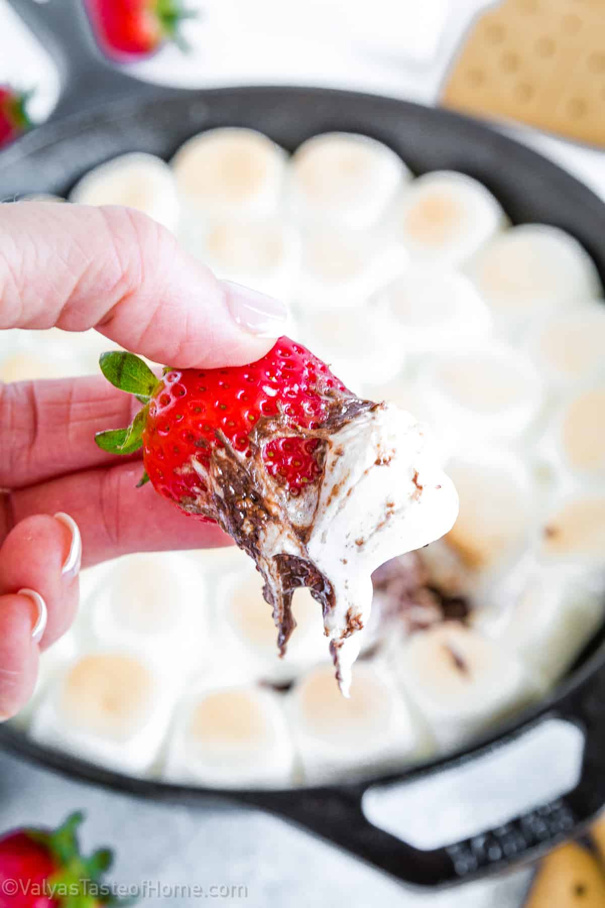 What's best is that you only need three s'mores dip ingredients to make this delicious dip at home in minimal prep time! 