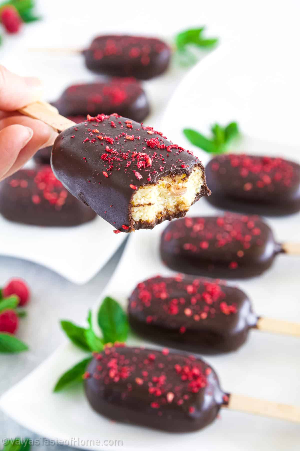 The moist, rich goodness of cake is combined with the fun and convenience of a popsicle in these lovely sweets.