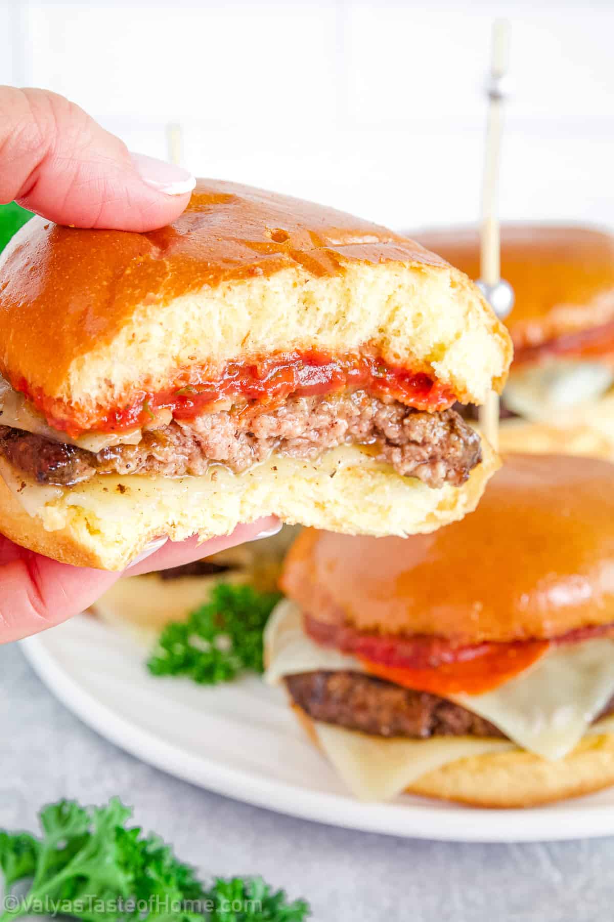 With its juicy beef patty, melty cheese, tangy tomato sauce, and delicious bun, each bite is a harmonious blend of flavors and textures that will satisfy any craving.