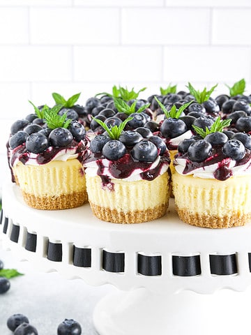 Blueberry cheesecake is a favorite treat among those who prefer the acidic creaminess of the cheesecake combined with the natural sweetness of blueberries.