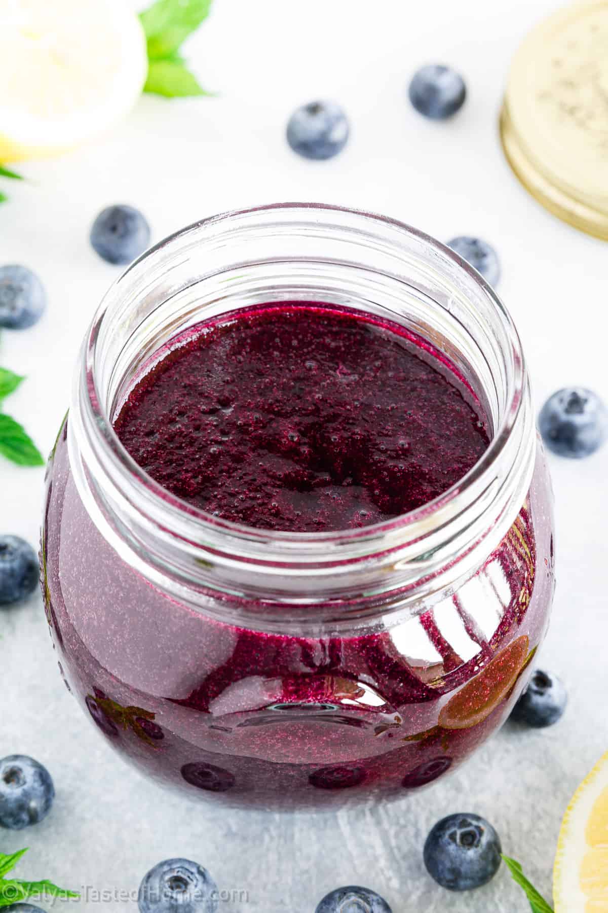 This homemade blueberry sauce is made with just three ingredients, including plump blueberries, sugar, and a hint of tangy lemon juice and strikes the perfect balance between sweet and tart.