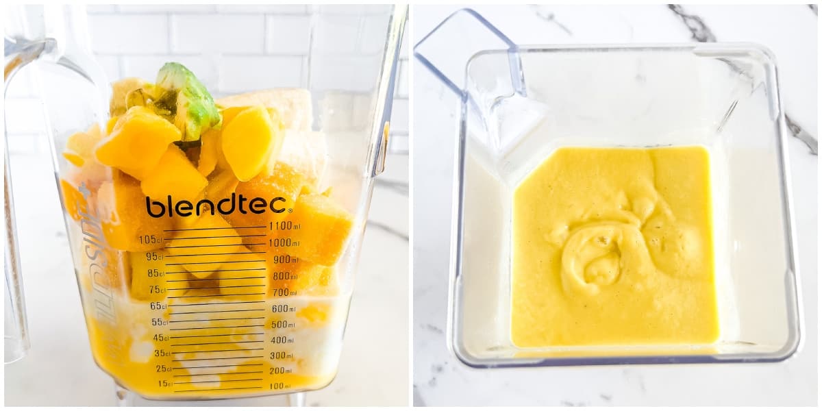 You want the smoothie to be completely blended so that there are no large chunks of fruit or ice left.