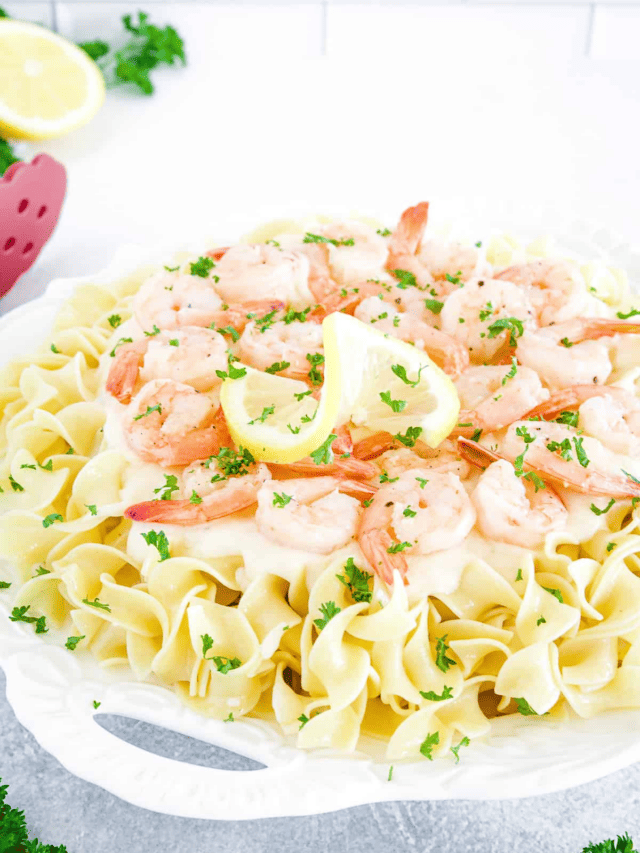 Shrimp Alfredo Pasta - Valya's Taste of Home
