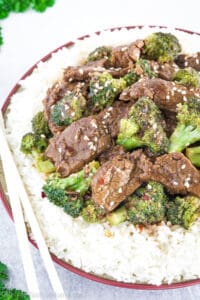 Instant pot beef and broccoli is a popular Chinese-American dish made with tender beef slices and fresh broccoli florets cooked in a savory sauce.
