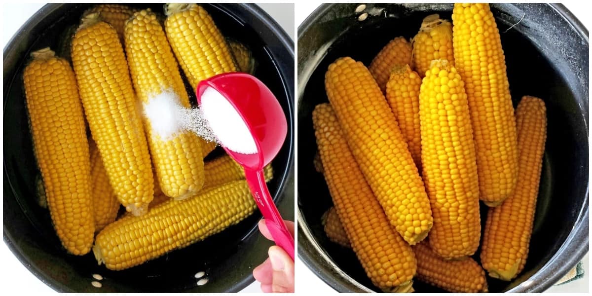once you are ready to enjoy your corn on the cob, you can serve it plain or add some butter or extra salt if you like. 