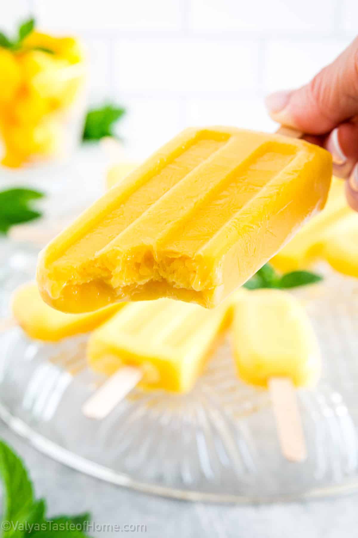 Mango popsicles are frozen treats made with ingredients like frozen mangoes, a sweetener like sugar, and water or other liquids.