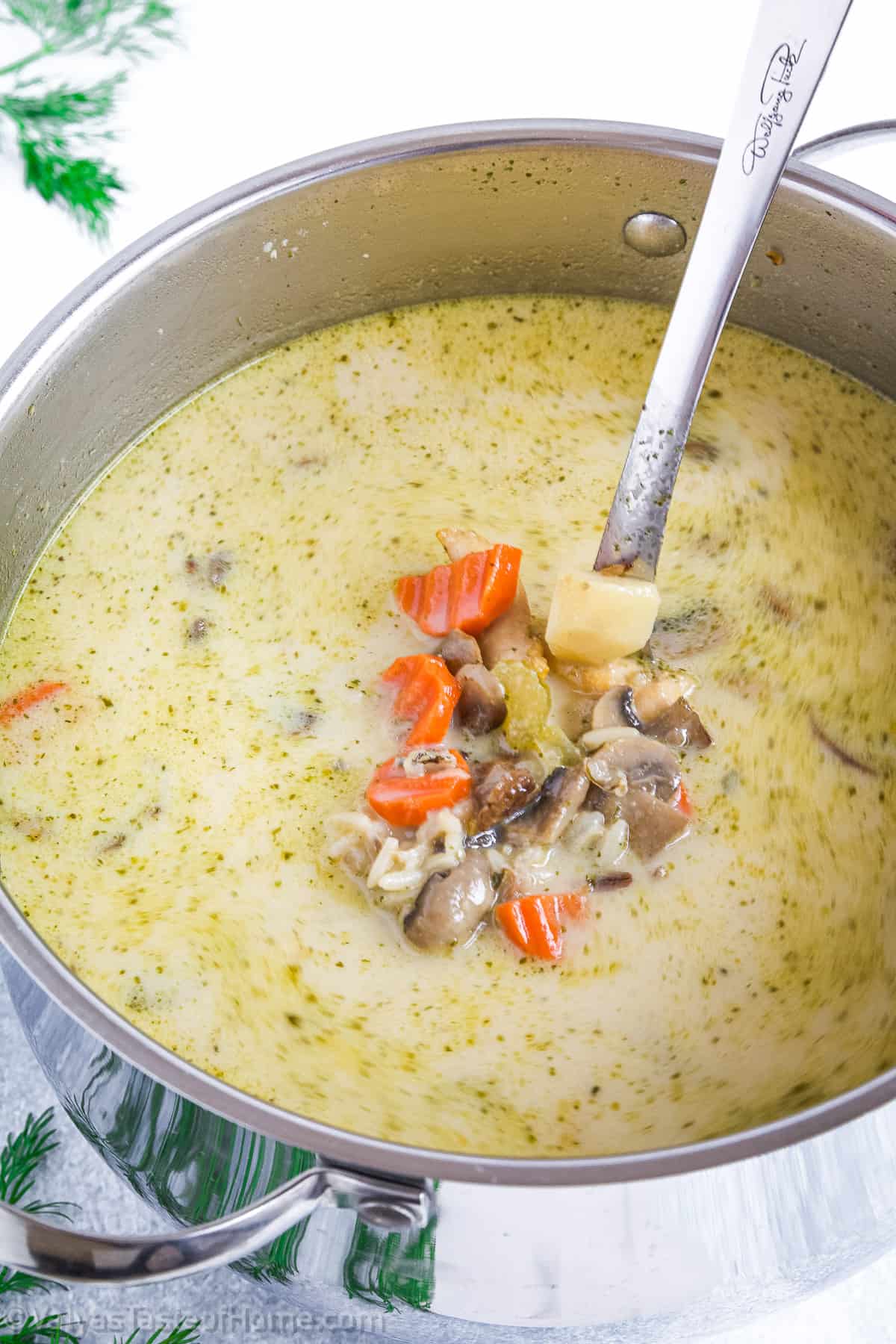 This soup is a wonderful blend of savory, hearty flavors that make it a perfect comforting meal for any day.