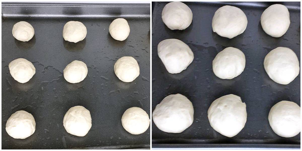 Place the balls onto a baking pan that has been greased with olive oil.