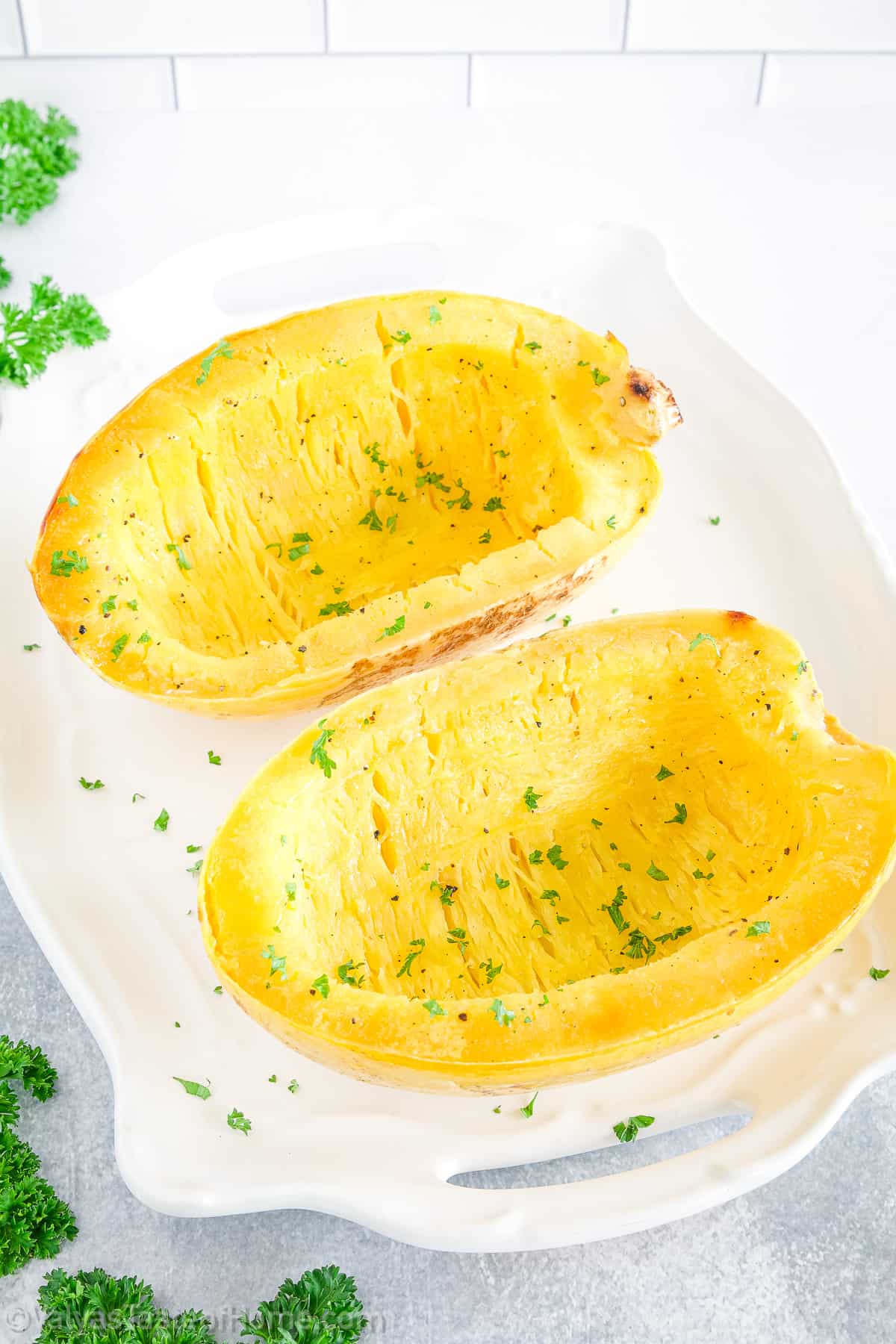 Whether as a side dish or a healthier alternative to pasta, enjoy the versatility and health benefits of spaghetti squash, such as its high beta-carotene and antioxidant content.