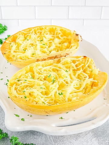 If you've always wanted to learn how to cook spaghetti squash, my recipe is for you! It's the best and easiest way to do it for foolproof results every time!