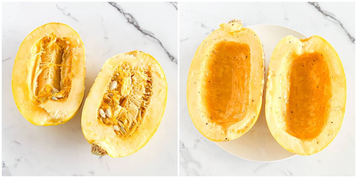 Covering the squash with aluminum foil or parchment paper can help keep in the moisture and ensure it doesn't dry out while baking.