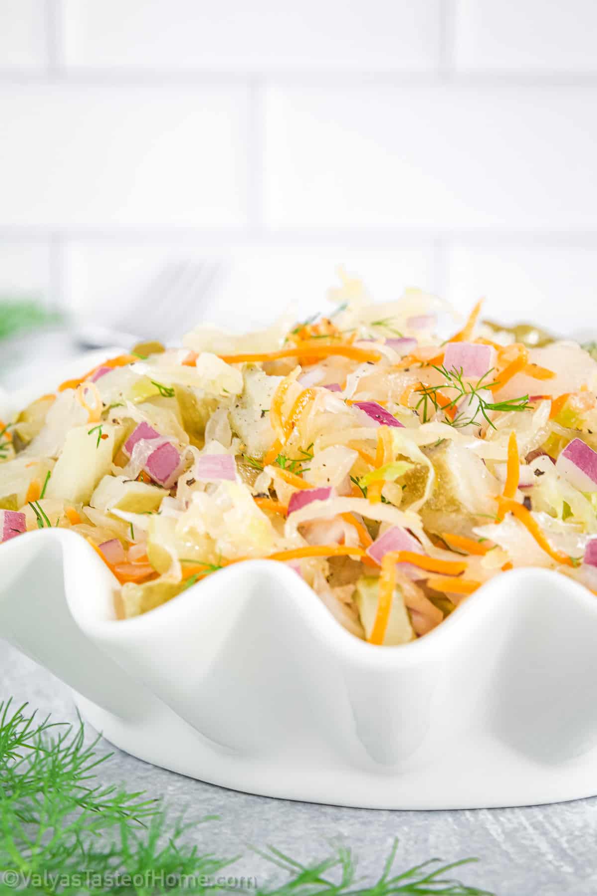 Sauerkraut salad is a deliciously tangy and vibrant dish that you’re going to fall in love with.
