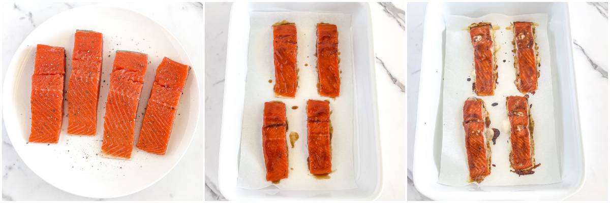  The taste is simply divine, with the sweetness of the honey, the tang of the soy sauce, and the kick of the ginger and garlic all coming together beautifully in the perfectly baked salmon. 