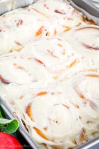 These apple pie cinnamon rolls are not just enjoyable to bake but also a joy to eat. The contrast between the soft, light dough and the rich, flavorful apple pie filling creates a variety of textures in every bite.