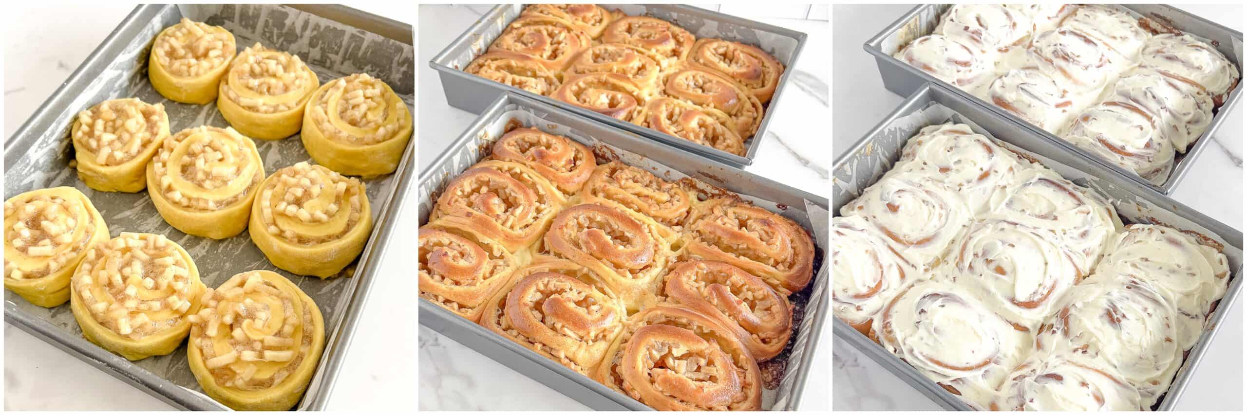 Once the rolls have cooled, spread your homemade frosting over each roll.