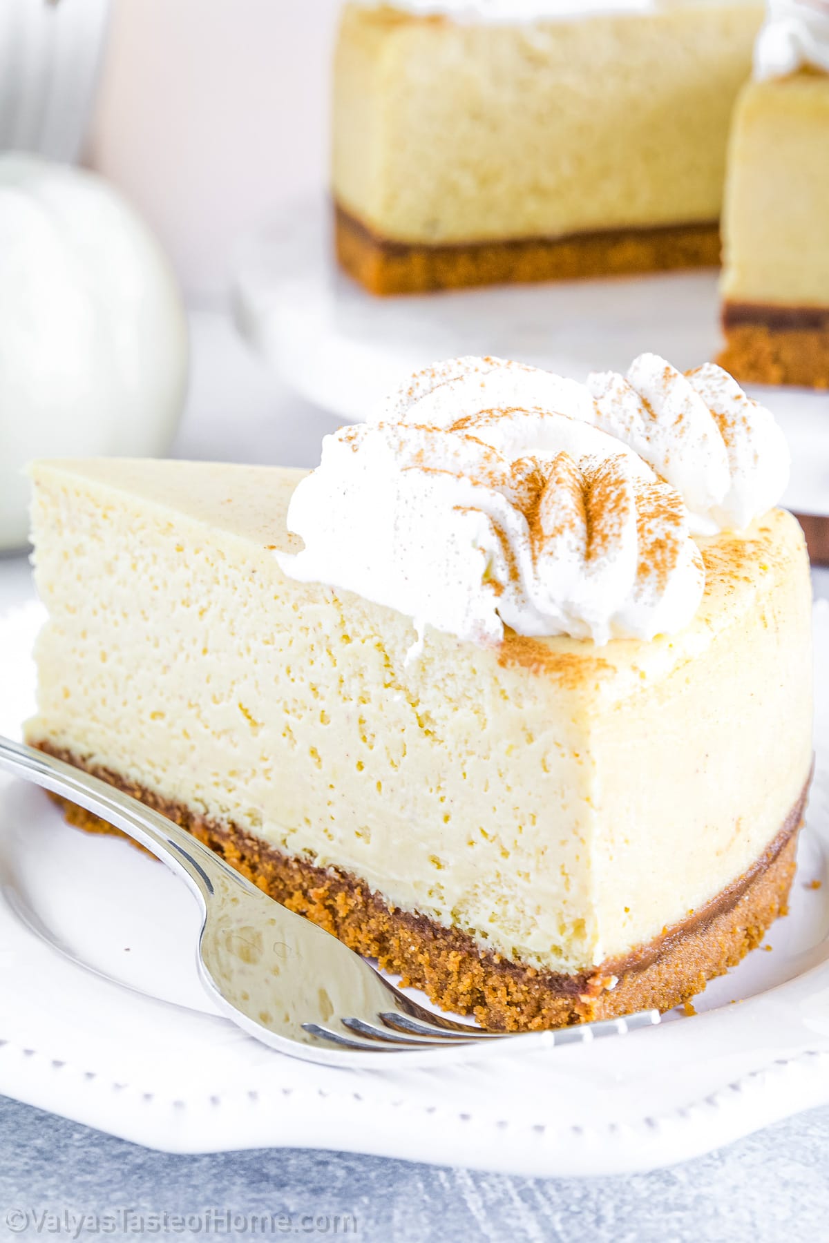 Pumpkin pie cheesecake is a delightful dessert that combines the best of two worlds - the traditional flavors of pumpkin pie and the creamy richness of cheesecake. 