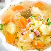 The homemade sauerkraut and fresh dill, which gives it a unique twist. These ingredients not only amp up the flavor but also take the soup to a whole new level of yum.