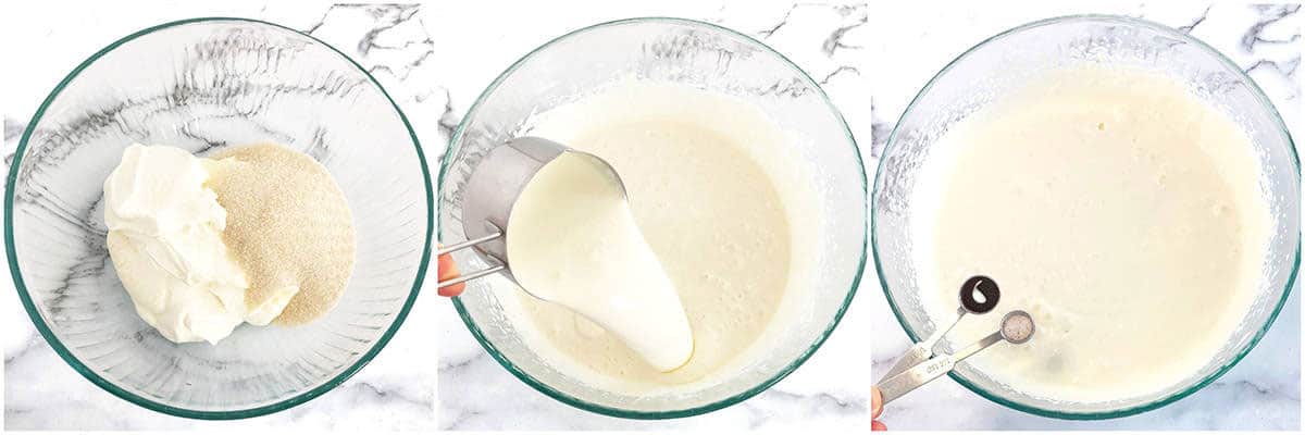 While your milk mixture is cooling, you can begin making the cream. 
