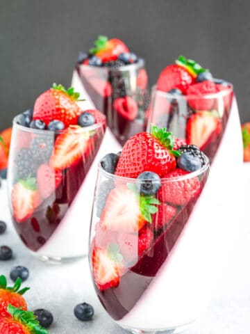 New Year’s Eve dessert is the perfect way to elevate your New Year’s Eve celebration - it’s a vanilla mousse with berry jello puree.