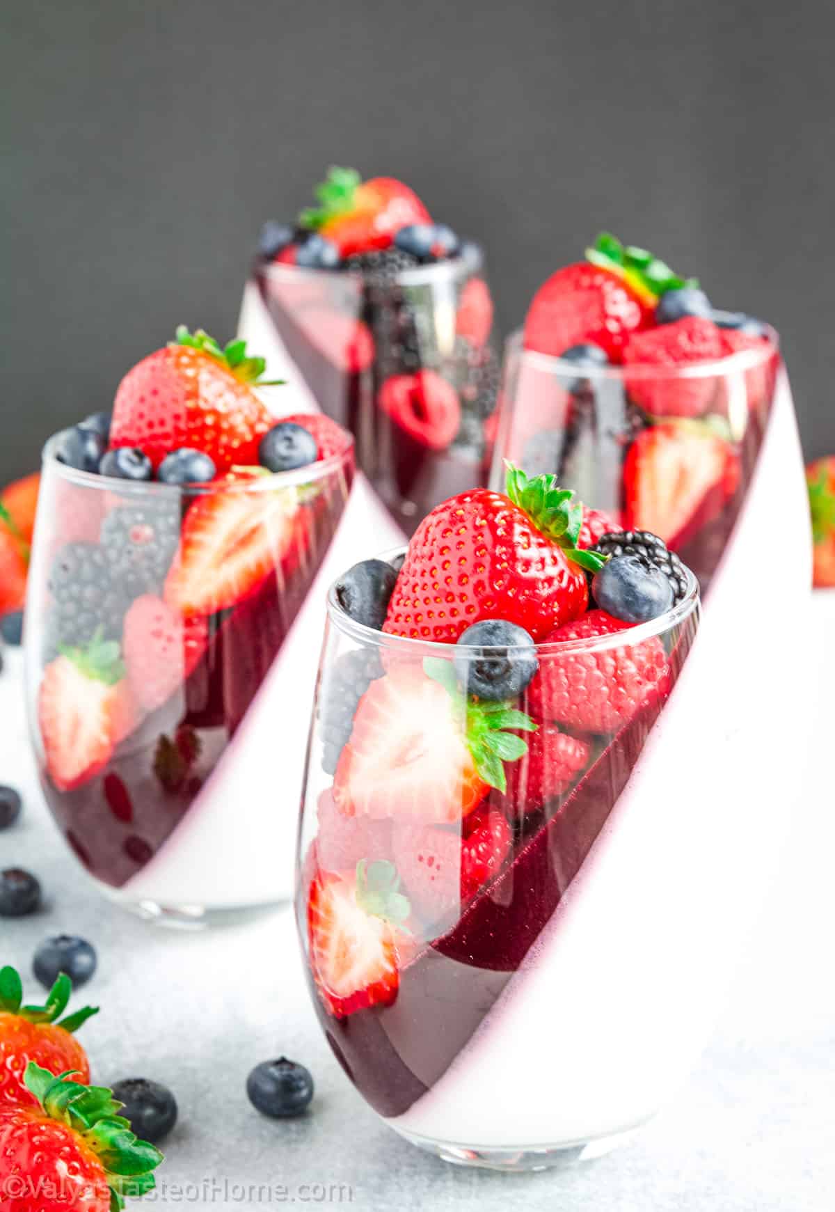 New Year’s Eve dessert is the perfect way to elevate your New Year’s Eve celebration - it’s a vanilla mousse with berry jello puree.